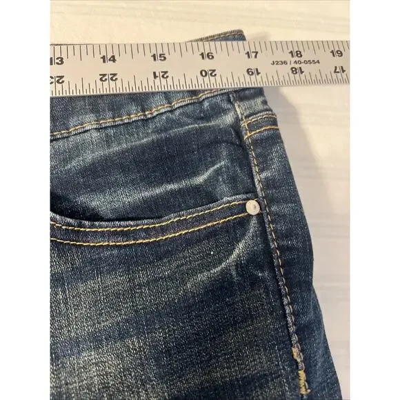 Jessica Simpson Womens Denim Bermuda Short Size 16 Blue Dark Wash Frayed Stretch - Picture 9 of 12